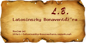 Latosinszky Bonaventúra névjegykártya